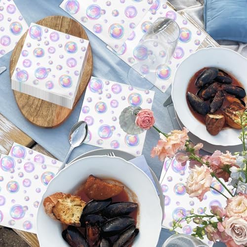 Bubbles Paper Napkins - 50Pcs, 2Ply, 6.5 × 6.5 Inches