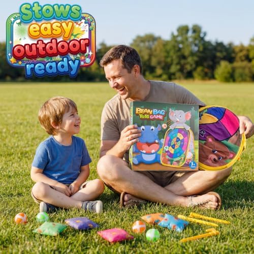 Bean Bag Toss Game for Kids - Cornhole Board Outdoor Toys for Toddlers -Party Activities Carnival Outside Yard Backyard Beach Lawn Games Toy for Kid Boys Girls Age 3 4 5 6 7 8 Year Old Birthday Gifts