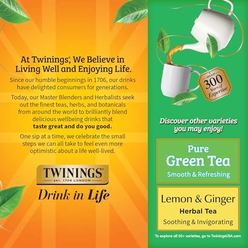 Twinings Green Tea with Jasmine, Caffeinated, Tea Bags, 100 CT Box (1 Pack)