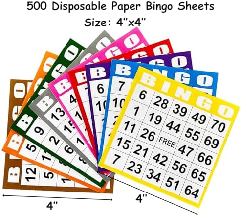 SEETOOOGAMES Deluxe Bingo Game Set - Metal Cage, 50 Bingo Cards, 500 Paper Sheets, 500 Chips, 75 Balls, Plastic Master Board - Great for Large Groups, Family Games Nights Parties (Round Cage)