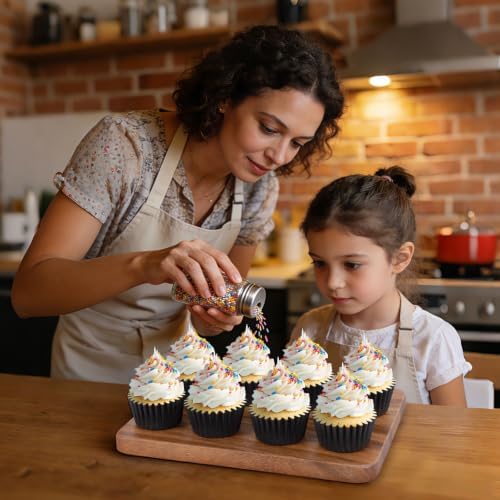 Caperci Heavy Duty Black Cupcake Liners Standard Muffin Baking Cups 150pcs