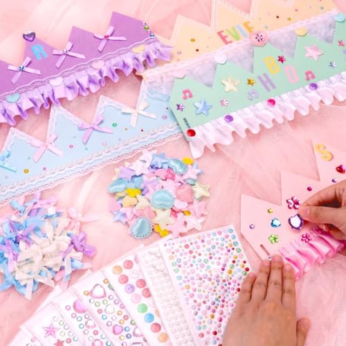 1476Pcs Paper Crowns DIY Birthday Princess Party Crown Kit for Girls Adults