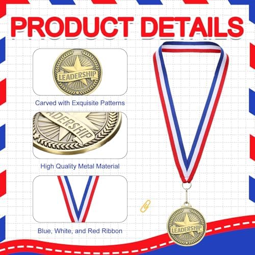 Quelay 30 Pcs Gold Star Awards Medals 2" Ribbons