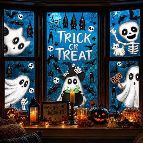 6 Sheets Halloween Window Clings Stickers Ghosts Decals Glass Decoration