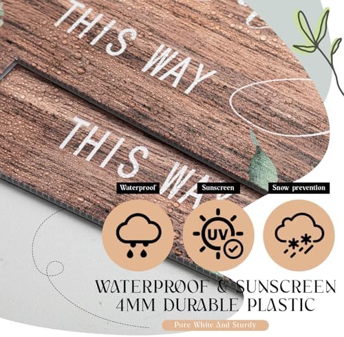 Wenqik 6 Pack Wedding Directional Arrow Signs with Stakes(Rustic Leaf)