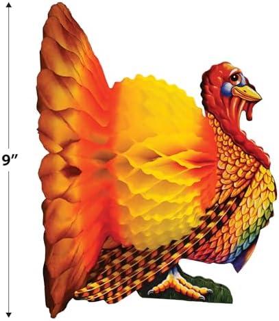 Beistle 12-inch Tissue Turkey Centerpiece; 3/Pack99066