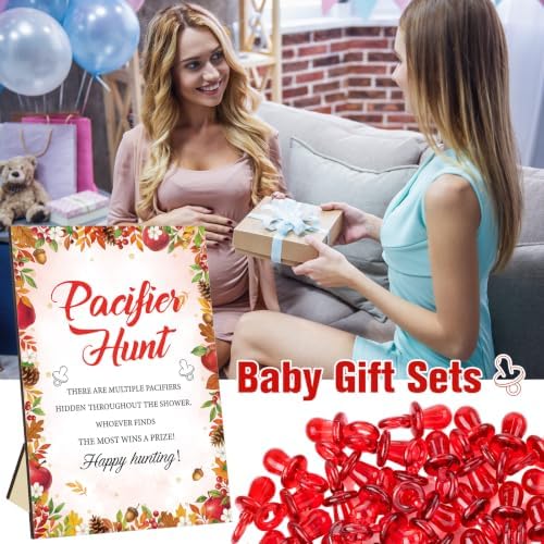 Thyle 51 Pcs Apple of Our Eye Pacifier Hunt Baby Shower Games