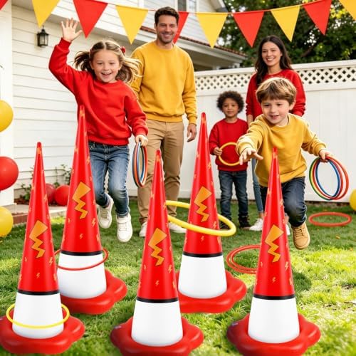 5 Pack Inflatable Ring Toss Game- Cartoon Animation Party Games Set