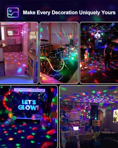 Luditek 2-Pack Sound Activated Party Lights with Remote, Disco Ball Strobe