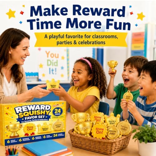 Kids Squishy Toys Bulk 24 Pack, Classroom Reward Prizes for Kids, Goodie Bag Stuffers , Party Favor Toys, Prize Box Fidgets, Carnival Game Prizes, Teacher Rewards for Students