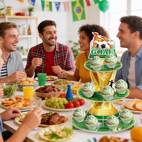 Soccer Party Decorations Soccer Cupcake Stand Sports Cake Topper Supplies