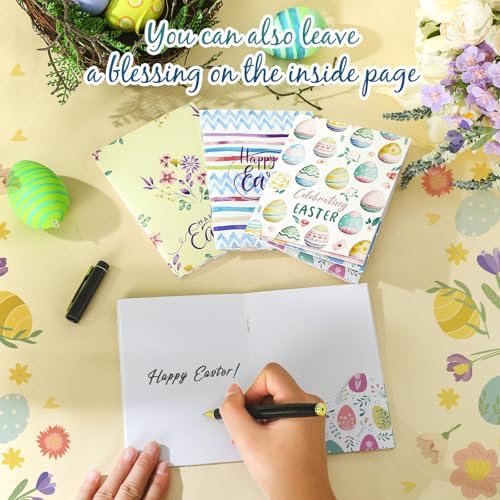 AmazingSpark 4 Set Mini Easter Gift Card Book Bunny Money Holder Envelope Booklet for Cash Easter Surprise Money Card Sleeve Book Eggs Rabbit Party Gift for DIY Basket Stuffer Spring Holiday Decor