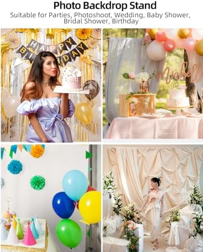 Hemmotop Photo Backdrop Stand, 10x7ft, Secure Straight Thread Connection