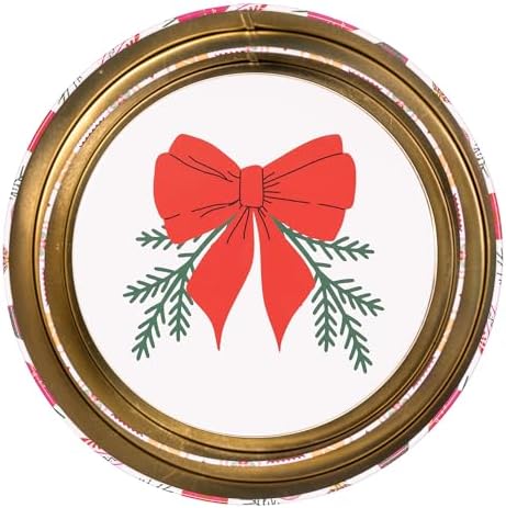 Martha Stewart Metal Cookie Tins, 3-Piece Nesting Set, Small, Medium & Large, Christmas Containers for Gift & Storage (Ornaments and Bows)