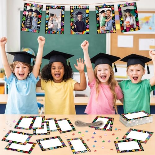 50Pcs Graduation Paper Photo Frames 4x6 K Picture Frame with Clips String