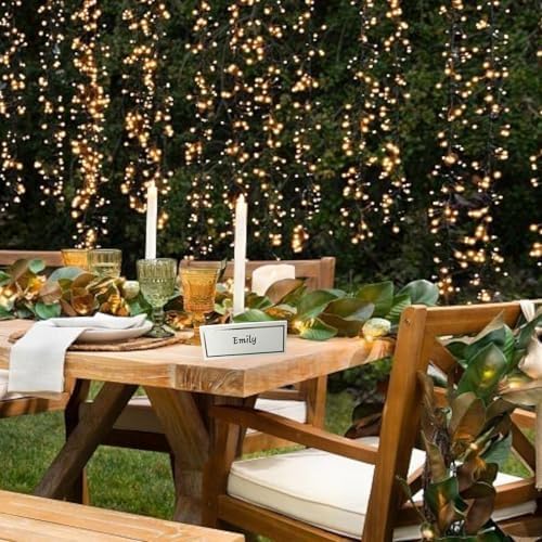 Place Cards Pack of 100 Premium Tent Name Place Cards for Table Setting with Silver Foil Border 2x3.5 inches - Perfect for Weddings, Banquets Dinner Parties and any other Events
