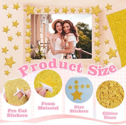 1032Pcs Foam Stickers Glitter Star Sticker Gold Foam Stars Stickers