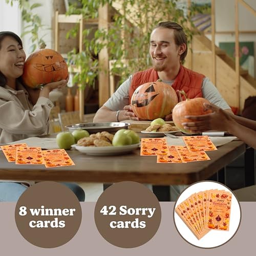 Thanksgiving Scratch Off Cards, Fun Thanksgiving Party Games, Turkey Scratch Cards For Prizes, Fall Harvest Party Congrats Raffle Tickets, Fall Lucky Draw Game For Adults, 50 Pack(10)