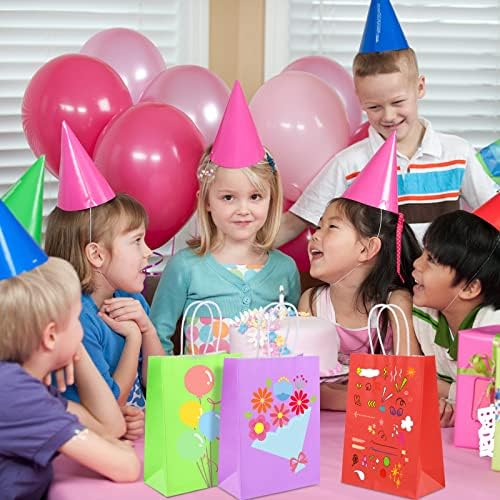 XPCARE 200Pcs Paper Gift Bags 6.3x3.15x8.66'' Kraft Paper Party Favor Bags