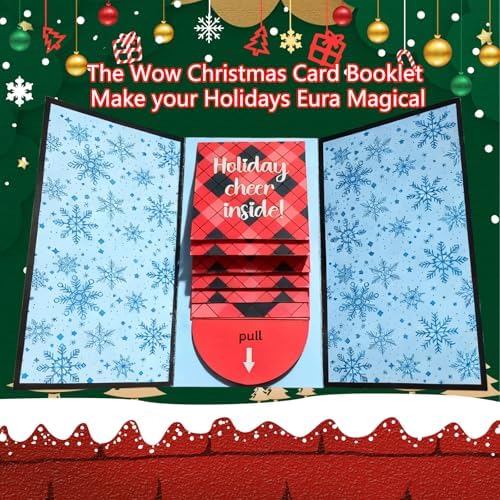 5Pcs Handmade Christmas Gift Card Booklet, Handmade ChristmasGift Card Holder Book, Christmas Money Holder Envelope Booklet, DIY XmasGift, Party Gift Supplies