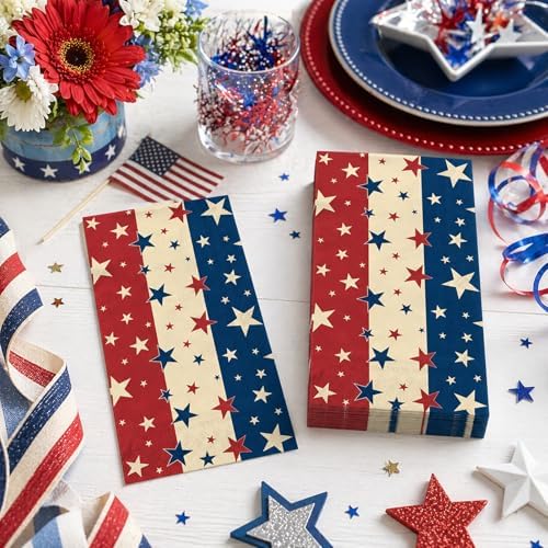 100 Count Patriotic 4th Of July Paper Napkins