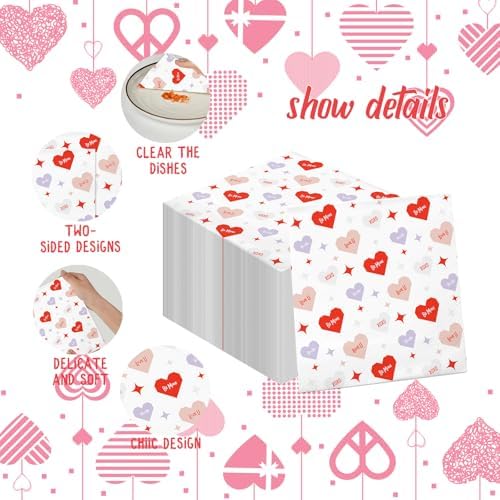 50Pcs Heart Decoupage Napkins