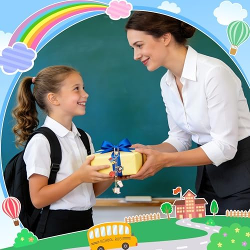 AUGSUN 189Pcs Teacher Keychain Making Kit School DIY Keychain Craft