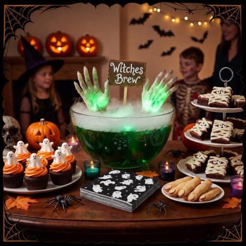 MotiMind Halloween Paper Napkins for Party,50 Pcs,Ghost