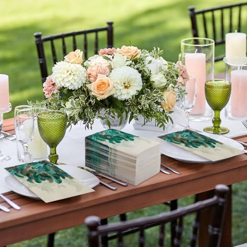 Seajan 200 Pcs Peacock Napkins Disposable Paper Hand Towels for Bathroom