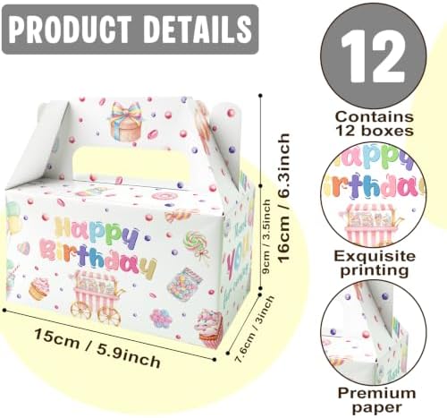 BGFMVS 12 Pcs Happy Birthday Candy Sweet Party Favor Boxes Girls Goodie Box
