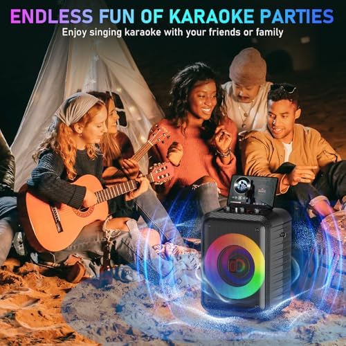 JYX Karaoke Machine for TV with 2 Wireless Microphones, Portable PA Speaker