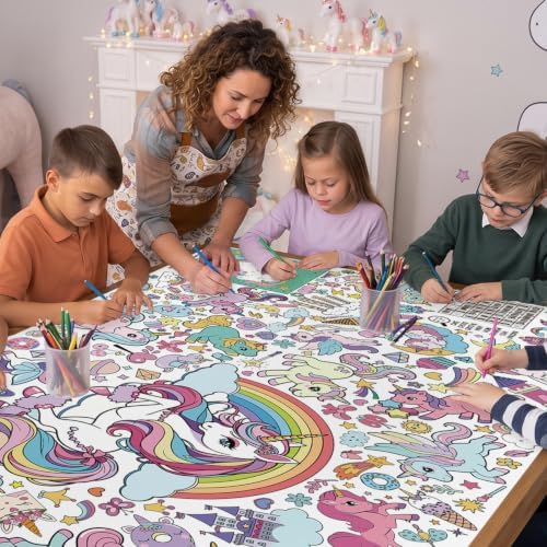 Unicorn Coloring Poster & Table Cover - 71" x 31.5"