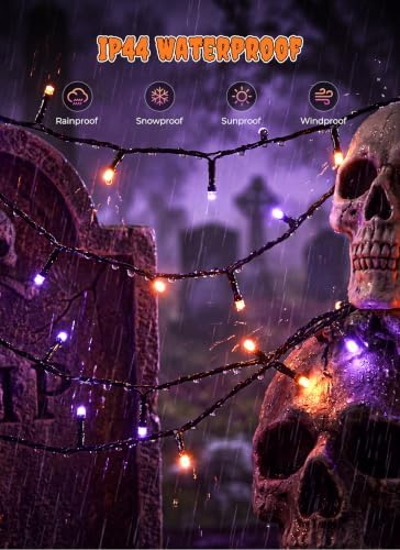 Minetom 200 LED Halloween String Lights 66FT Outdoor Halloween Lights