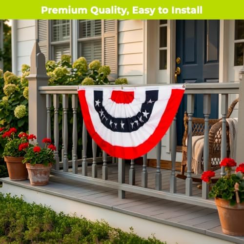 Briarwood Lane Everyday 4th of July Bunting 48" X 24 Patriotic For 4th of July Bunting