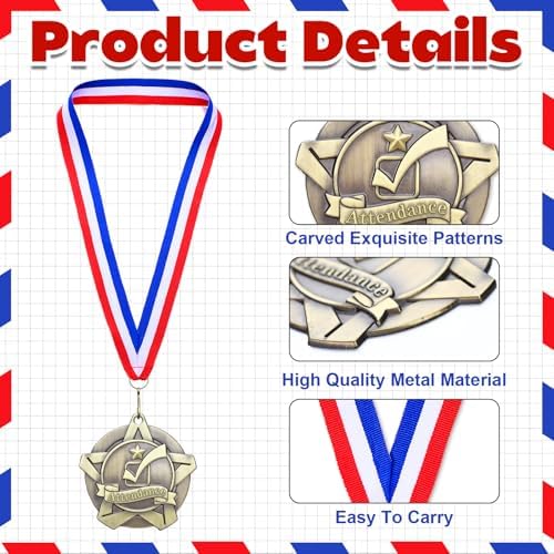 Quelay 30 Pcs 2 Inches Award Medals Bulk Medals Bulk with Neck Ribbons Metal Trophy Award Prize Gift for Tournaments, Competitions, Party, Kids and Adults