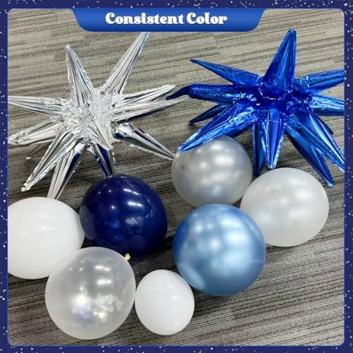 Blue Silver Balloon Garland Arch Kit for Birthday Decorations