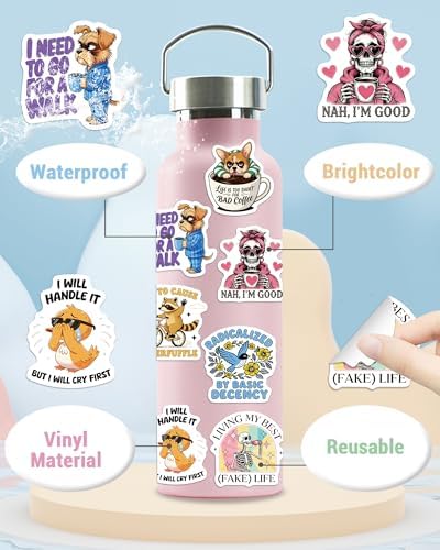300 Pcs Funny Stickers for Adults, Sticker Pack for Water Bottle Laptop