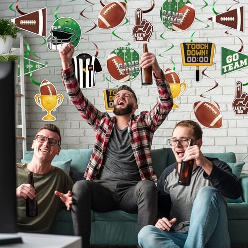 Football Decorations - 24 Pcs Football Hanging Swirl