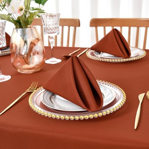 Rust Cloth Napkins Set of 6 Washable Dinner Napkins, 18X18 in