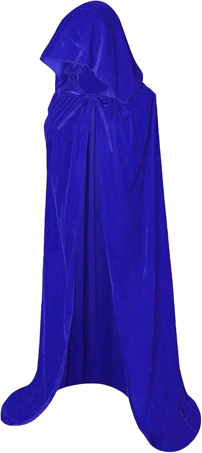 Hooded Cloak Long Velvet Cape for Christmas Halloween Cloak Costumes Hooded Cape Masquerade Dress Up