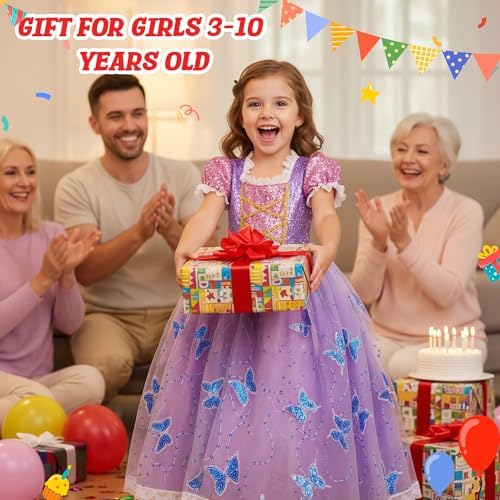 Meland Light Up Princess Dress for Girls Ages 3-10, Dress Up Toy Gift Set
