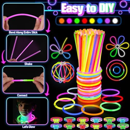 TSDATOWR 150Pcs Glow in the Dark Party Supplies for Kids and Adults