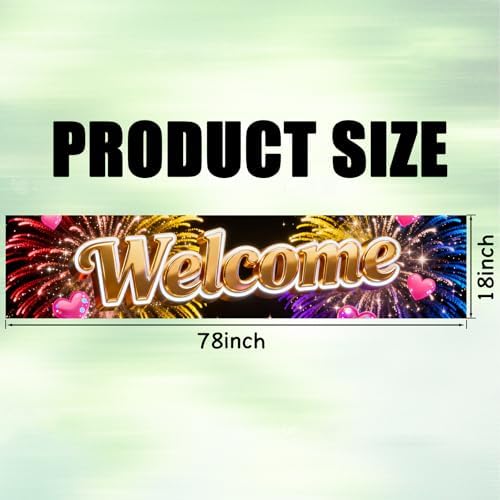 Nuxovilar Welcome Home Banner Golden 3D Letter 17.7x78.7 Polyester