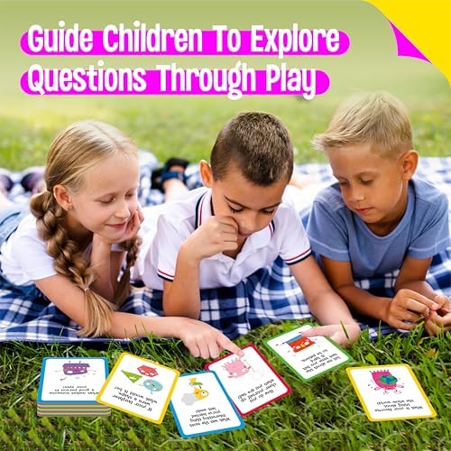 70 Conversation Cards,4 Category Mindful Talk for Students,Authentic & Meaningful Question Cards for Kids,Classroom Activity & Road Trip,Family Gathering-Improve Expression,Communication, Social Skill