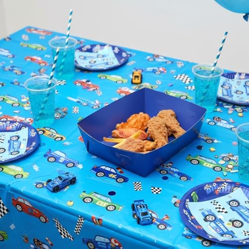 25 Pcs Paper Food Tray 4 lb Large Food Boats Nacho Plates Disposable Serving Snack Trays Large Paper Trays Boat for Nachos, Hotdogs, Tacos, Fries (Navy Blue)