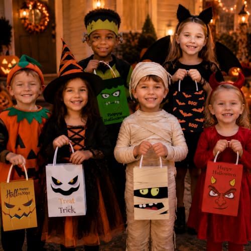 Riccioofy Halloween Treat Bags - 10 Pack Gift Bags for Trick or Treat