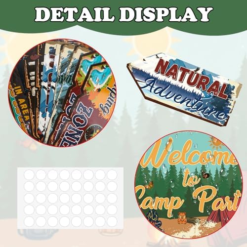 Hooqict 20 Pieces Camping Party Decorations Camping Themed Party Directional Signs for Summer Camp Day Classroom Welcome to Camp Birthday Decor Picnic Yard Sign