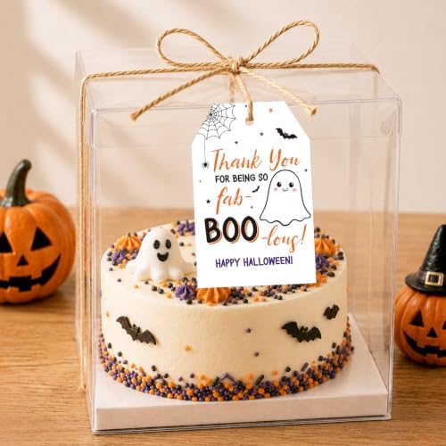 Alynta Halloween Tags with String 50Pcs Happy Halloween Paper Gift Tags