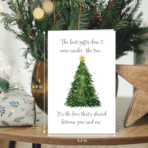 Romantic Christmas Card for Husband Wife, Merry Christmas Card for Girlfriend Boyfriend Fiance Fiancee, Sweet Xmas Holiday Cards for Him Her