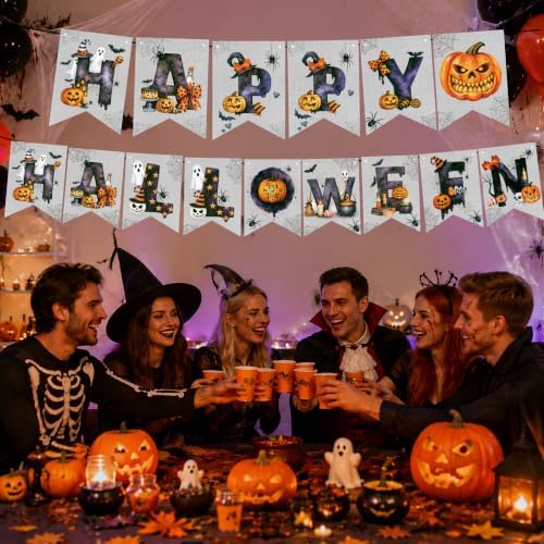 Halloween Decorations - Happy Halloween Banner for Indoor Outdoor